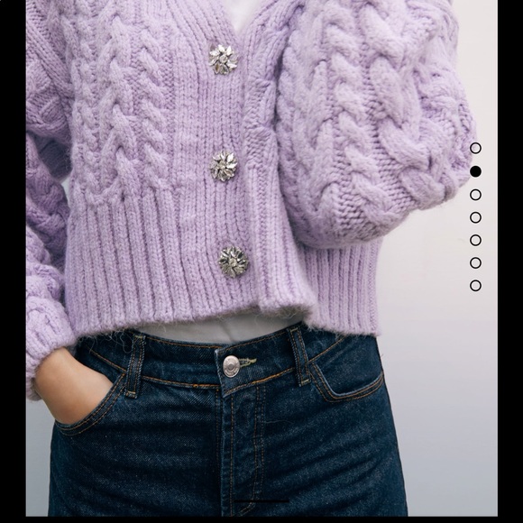 SOLD🌸Lilac Zara sweater with jewel buttons💜 - Picture 8 of 11